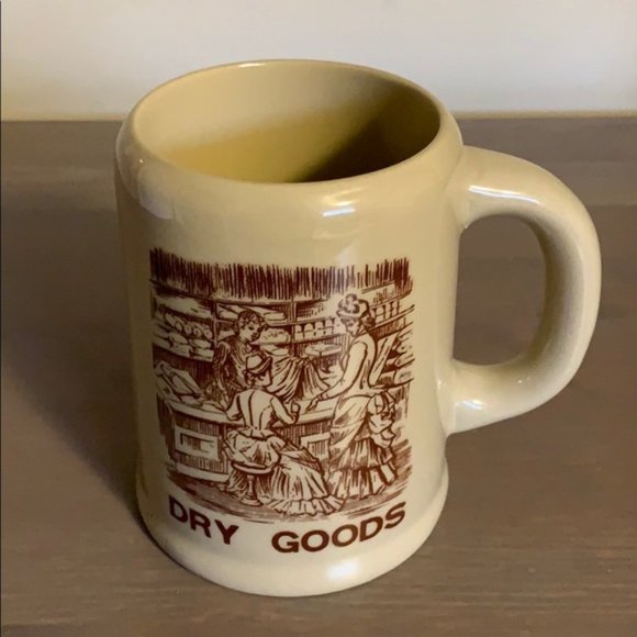 Vintage Tan and Brown Japanese “Dry Goods” Mug - Picture 2 of 6